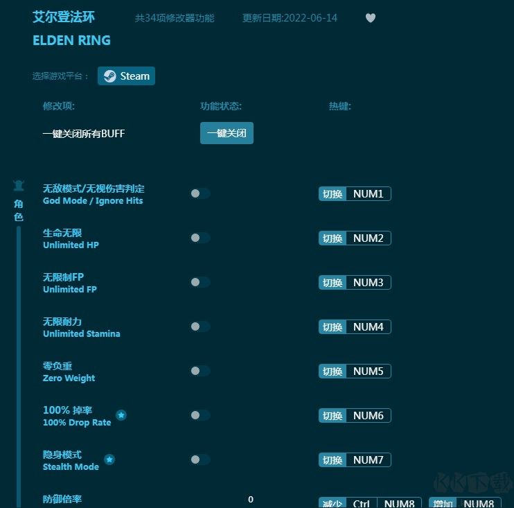 艾尔登法环多功能修改器